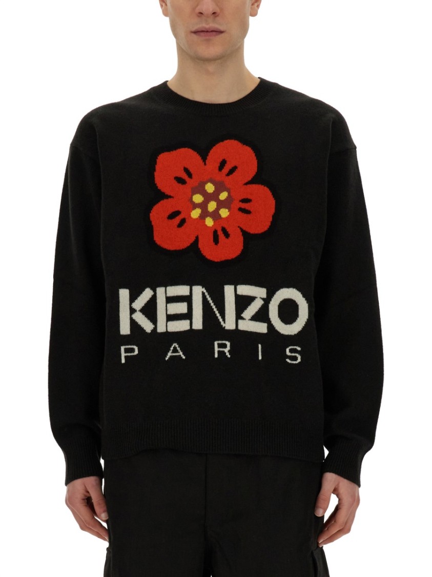 Kenzo Jersey With Embroidery Boke Flower Zwart