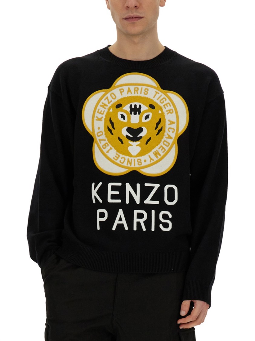 Kenzo Jersey With Logo Zwart
