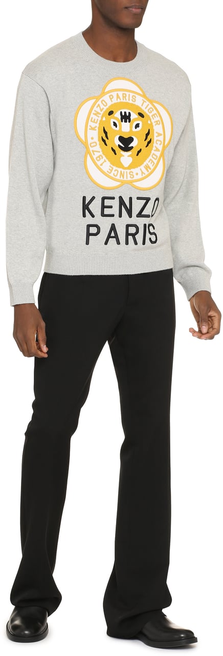 Kenzo Wool-blend crew-neck sweater Grijs