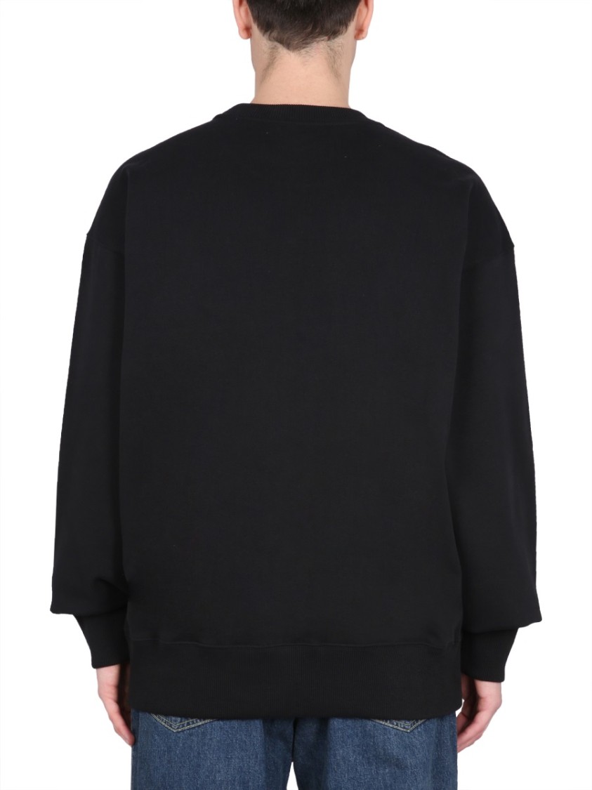 Kenzo Oversized Black Sweatshirt With Prominent Logo Print Zwart