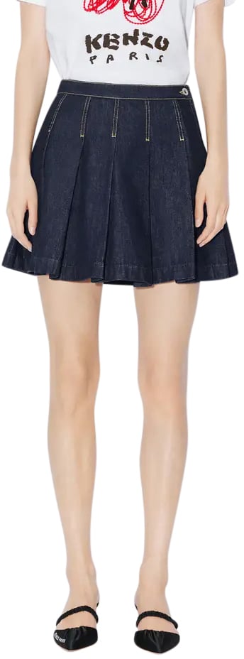 Kenzo Skirts Rinse Blue Denim Blauw