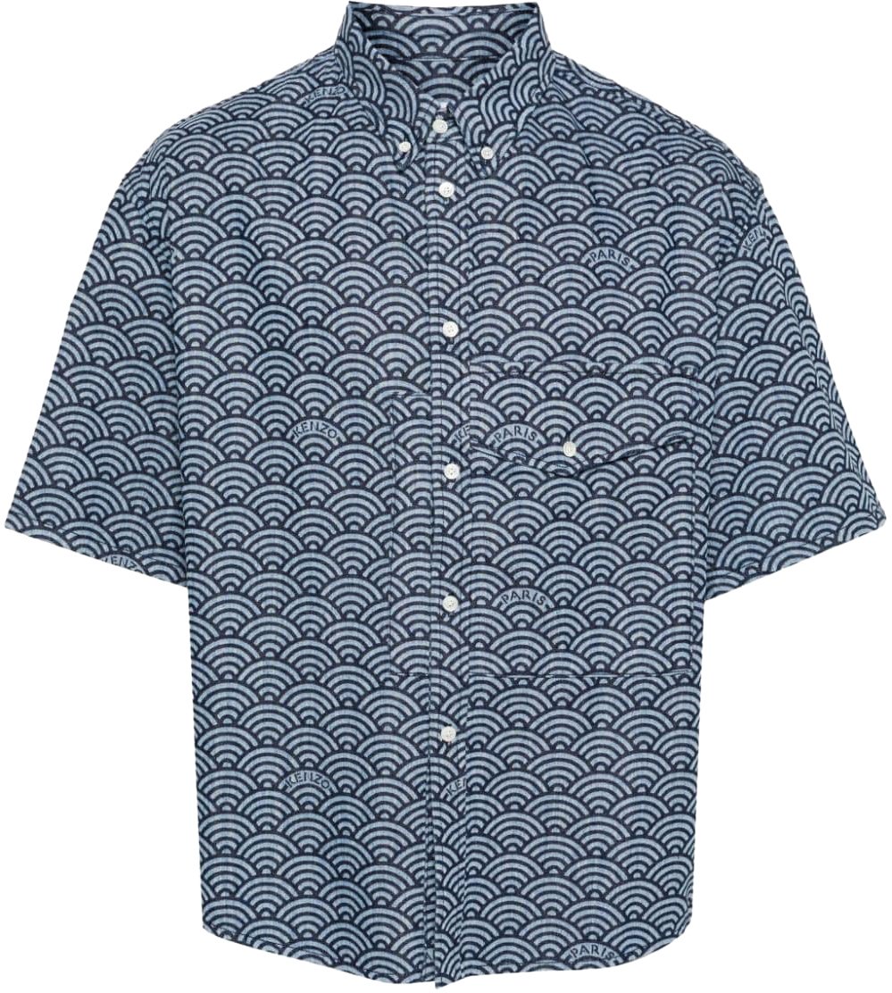 Kenzo Shirts Blue Denim Blauw