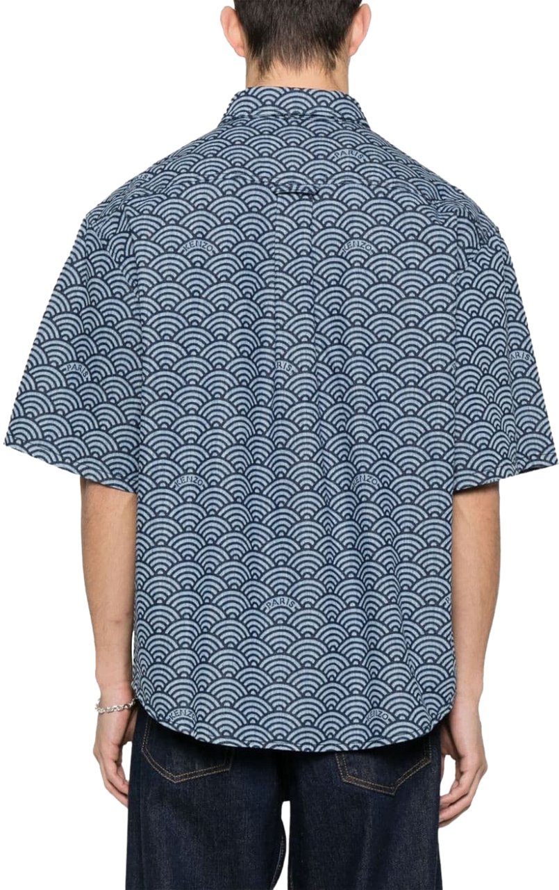 Kenzo Shirts Blue Denim Blauw