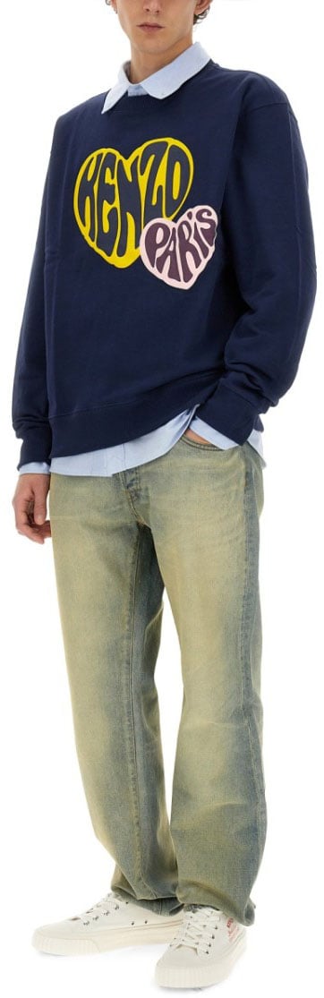 Kenzo 'Drawn Varsity' Slim Bara Jeans Blauw