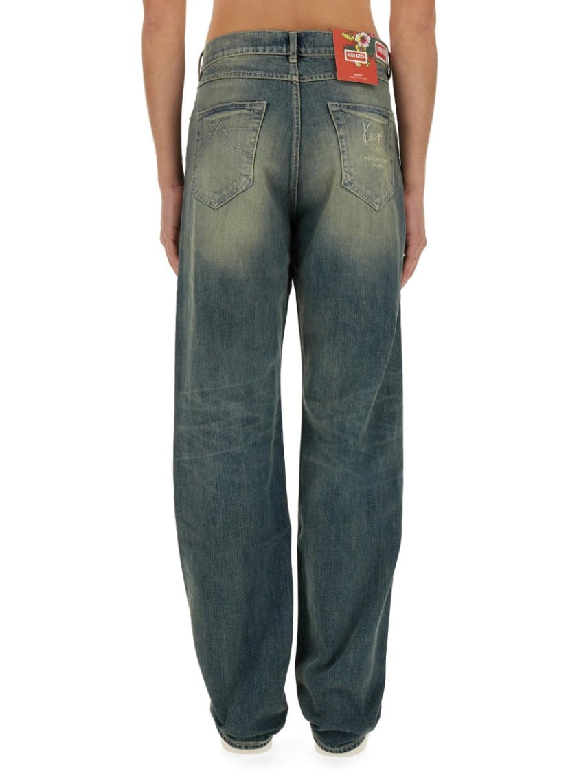 Kenzo 'Creations' Asagao Straight Jeans Blauw