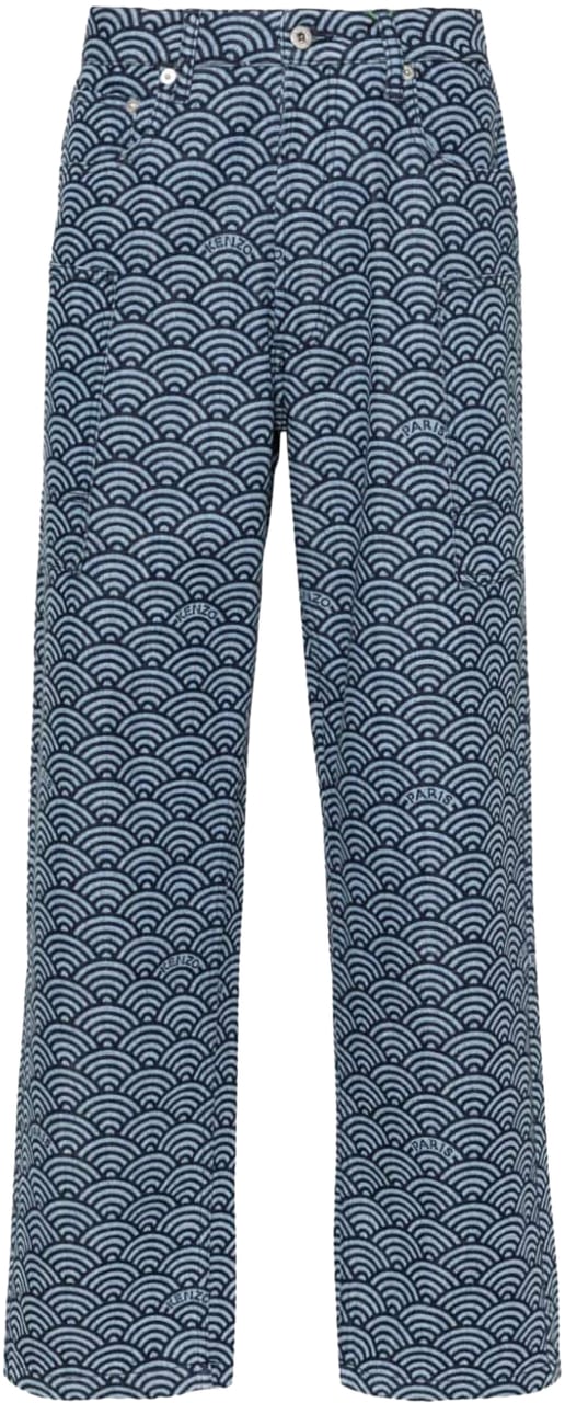 Kenzo Trousers Blue Denim Blauw