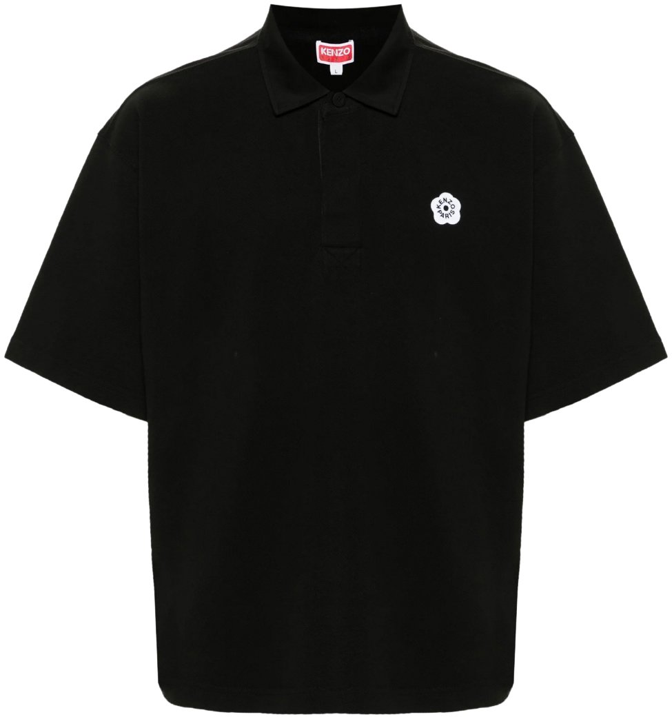 Kenzo Boke Flower 2.0 Logo Relaxed Polo Shirt Zwart