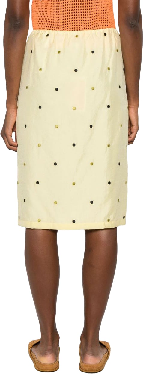 Kenzo Floral Embroidered Skirt Geel