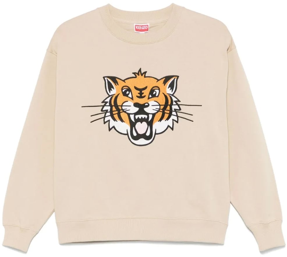 Kenzo Happy Tiger Logo Sweatshirt Beige
