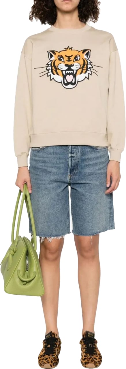 Kenzo Happy Tiger Logo Sweatshirt Beige