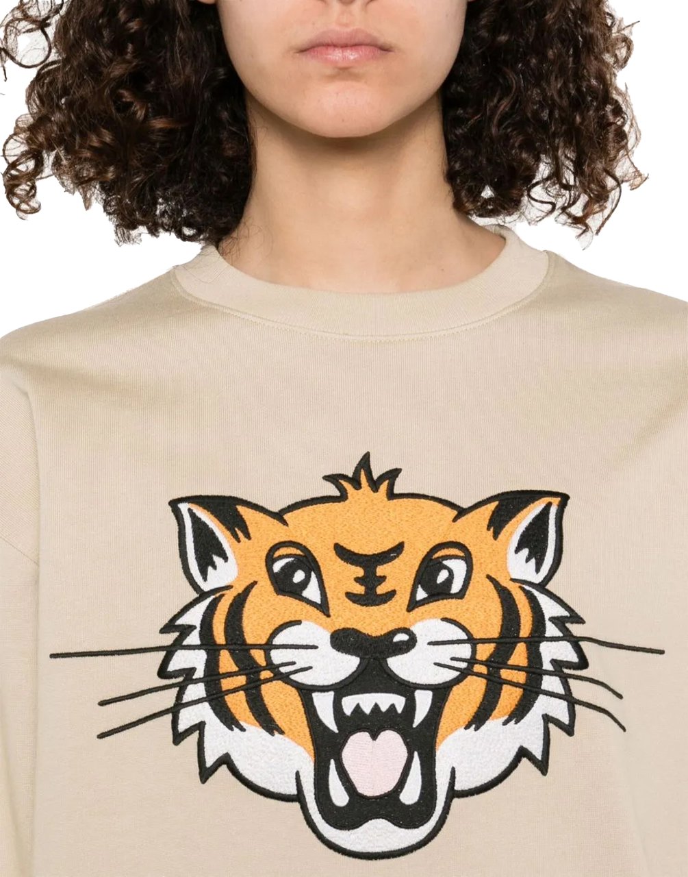 Kenzo Happy Tiger Logo Sweatshirt Beige