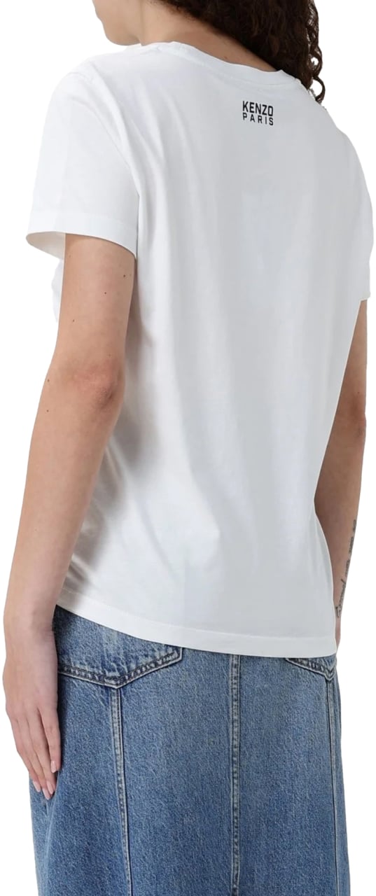 Kenzo Happy Tiger Logo T-shirt Wit