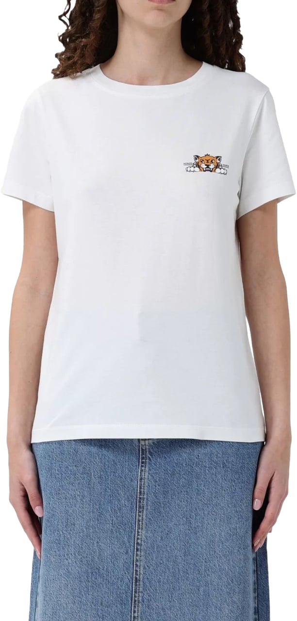 Kenzo Happy Tiger Logo T-shirt Wit
