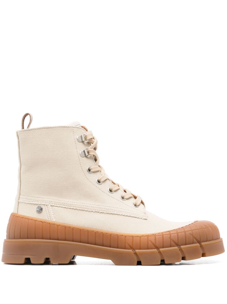 Kenzo Front Lace-Up and Side Zip Light Beige Boots Neutraal