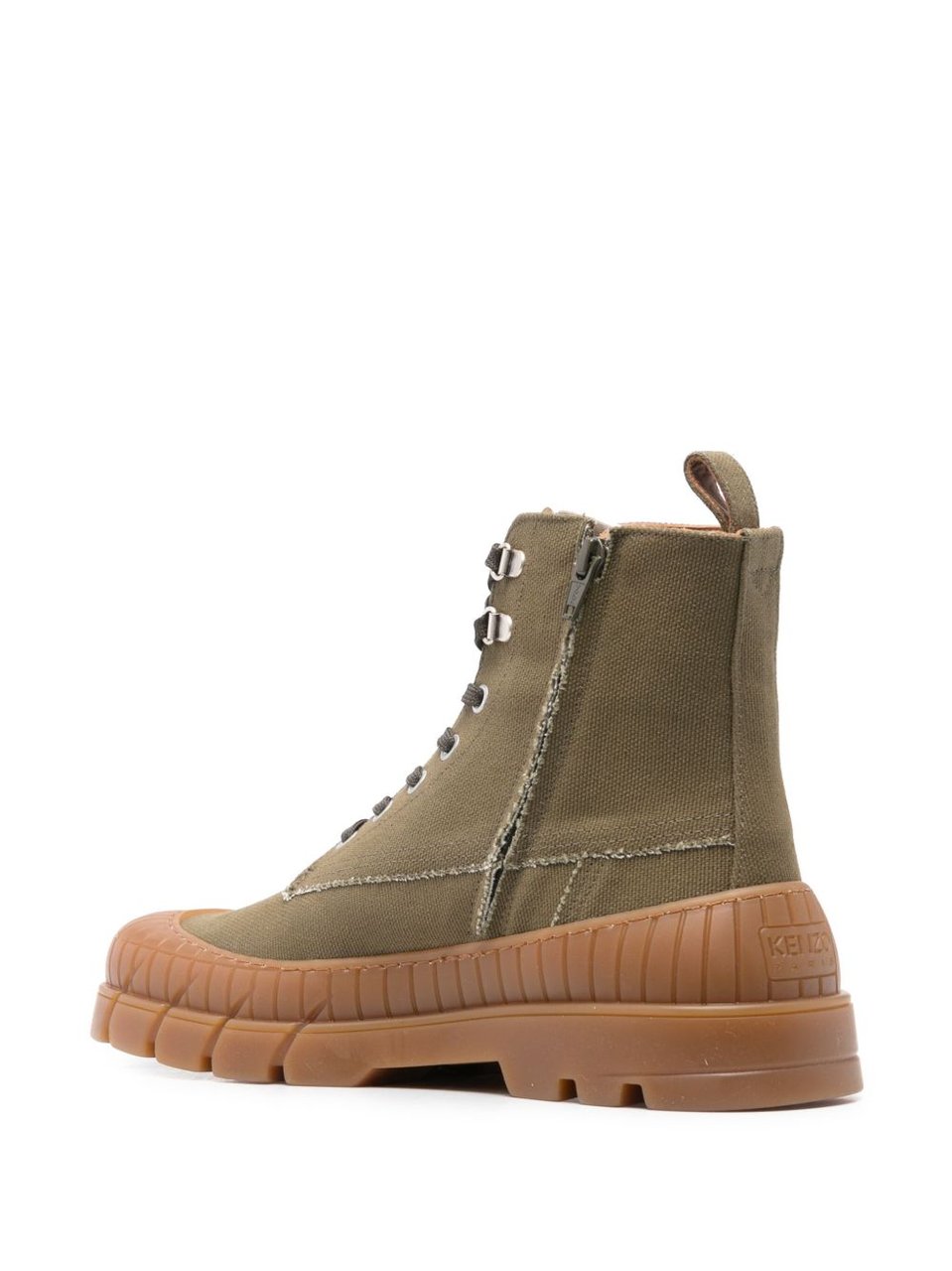 Kenzo Khaki Fabric Boots Bruin