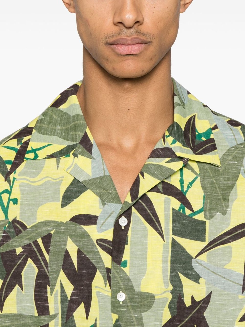 Kenzo Lime Green Short-Sleeve Shirt Geel