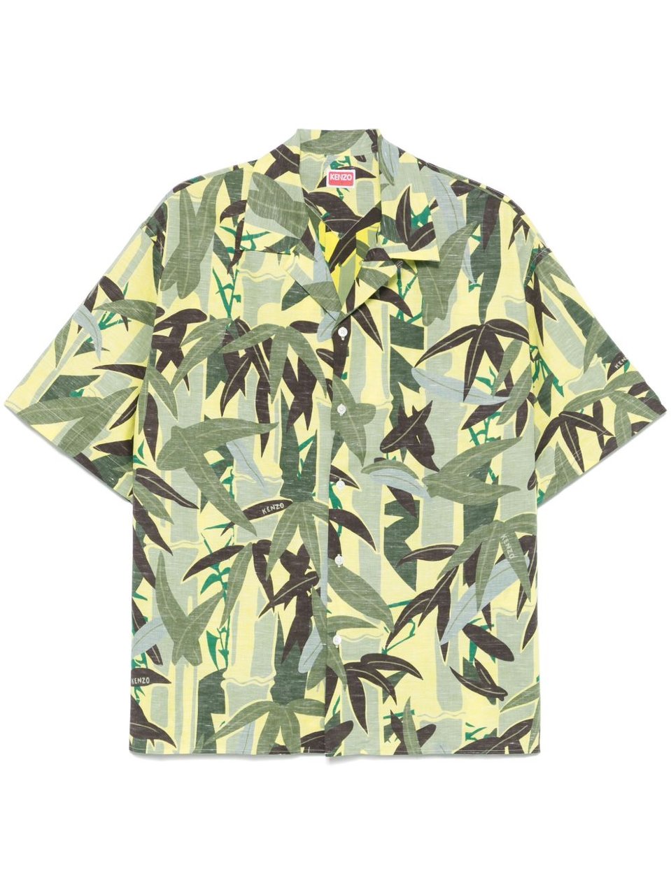Kenzo Lime Green Short-Sleeve Shirt Geel