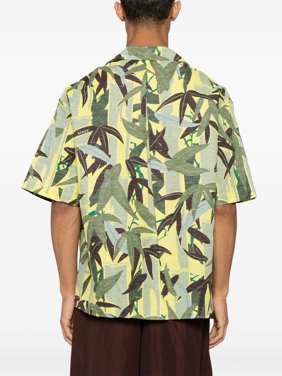 Kenzo Lime Green Short-Sleeve Shirt Geel