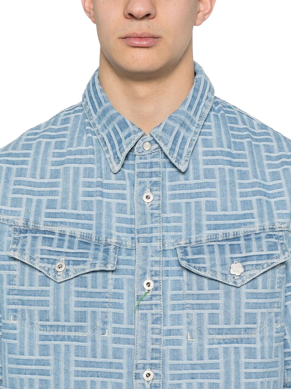 Kenzo Shirts Bleached Blue Blauw