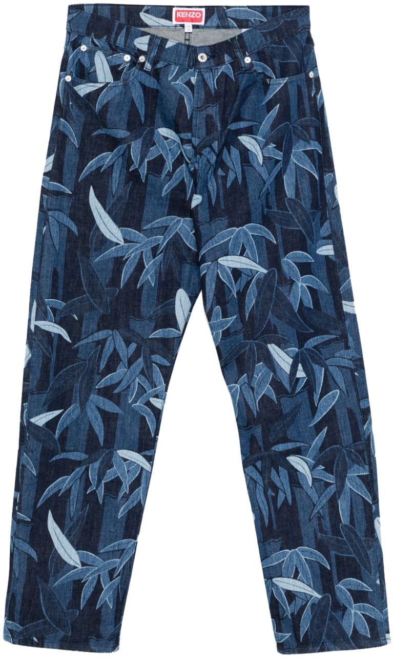 Kenzo Trousers Rinse Blue Denim Blauw