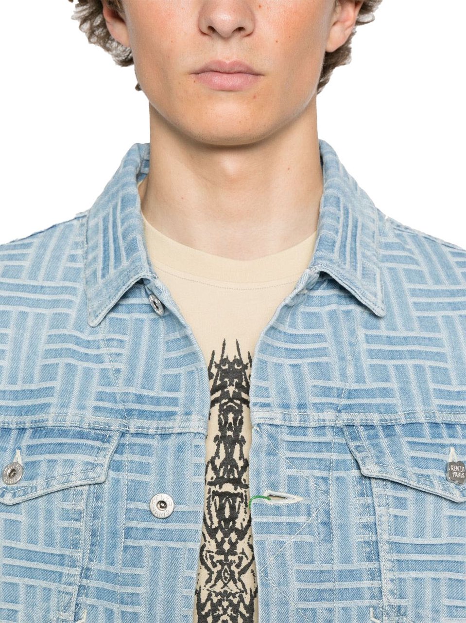 Kenzo Jackets Bleached Blue Blauw