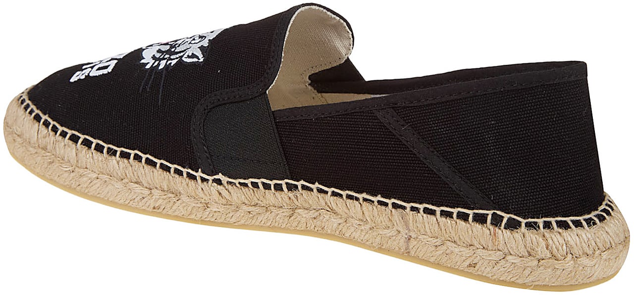 Kenzo Lucky Tiger Elastic Slip On Espadrilles Black Zwart