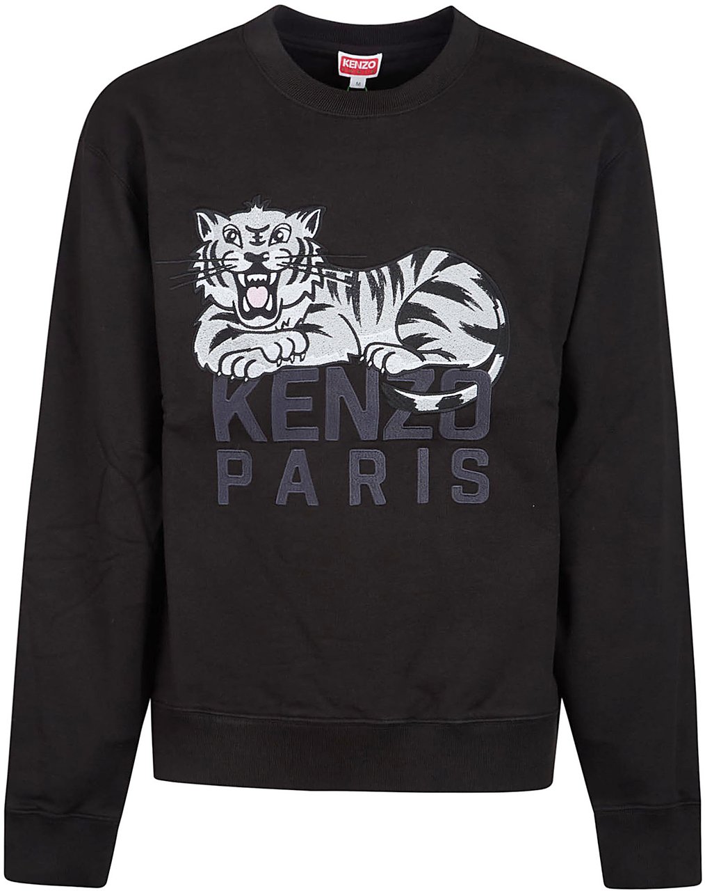 Kenzo Happy Tiger Embroidere Classic Sweatshirt Black Zwart