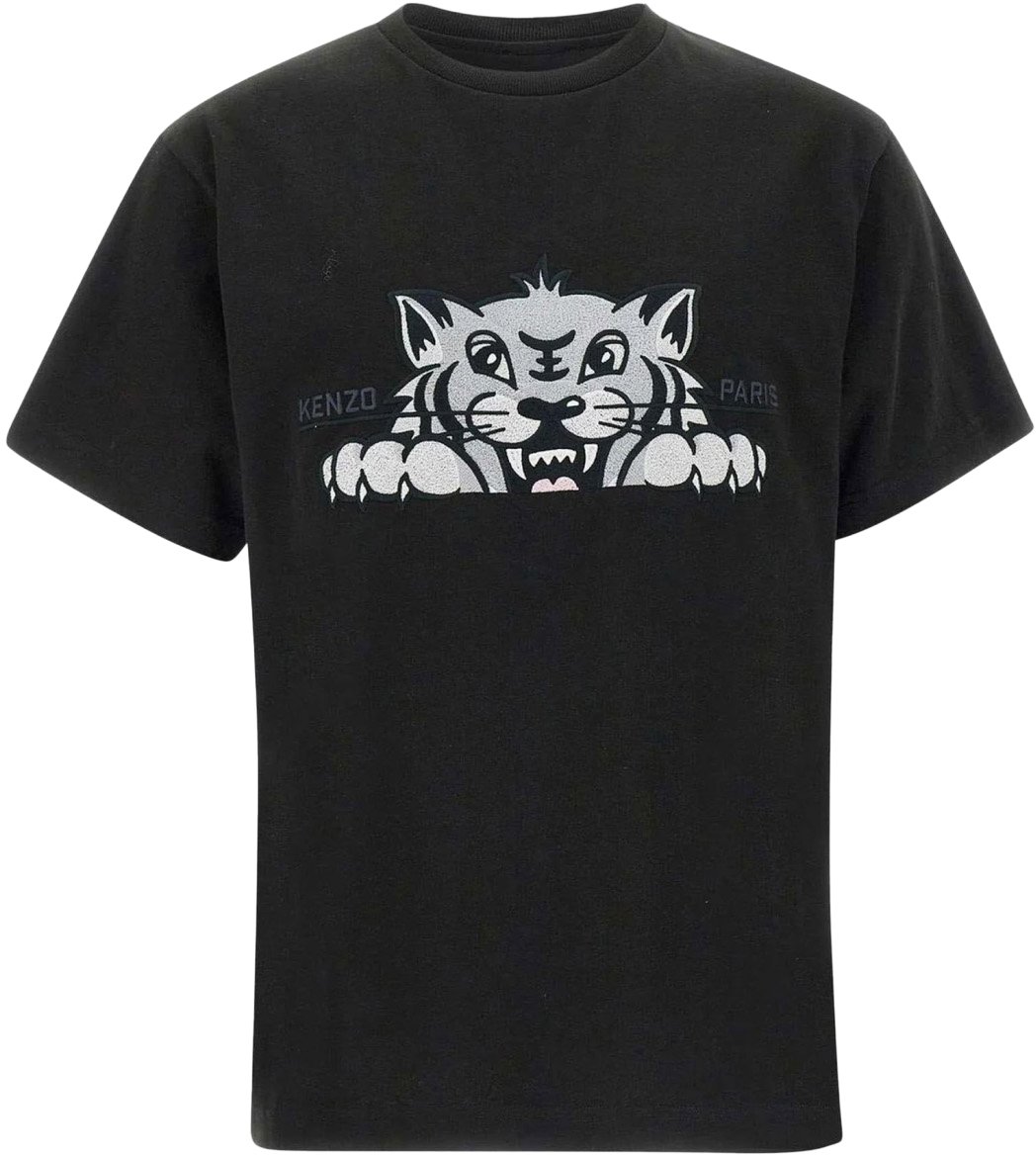 Kenzo Gots Happy Tiger Logo T-shirt Zwart