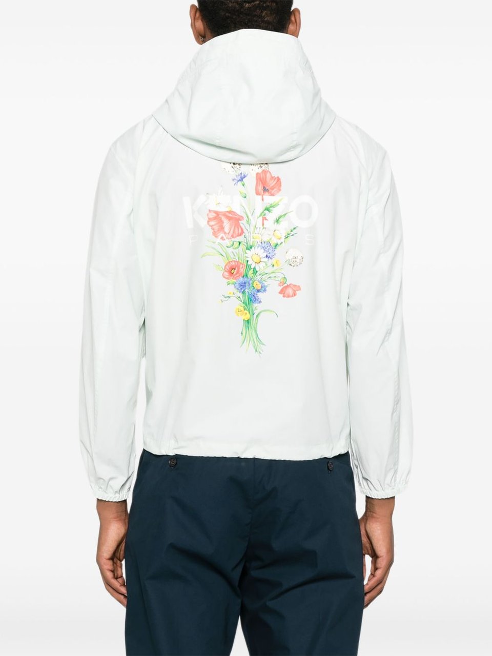 Kenzo Hooded Casual Jacket with Floral Accents Wit