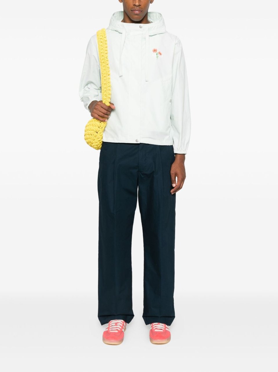 Kenzo Hooded Casual Jacket with Floral Accents Wit