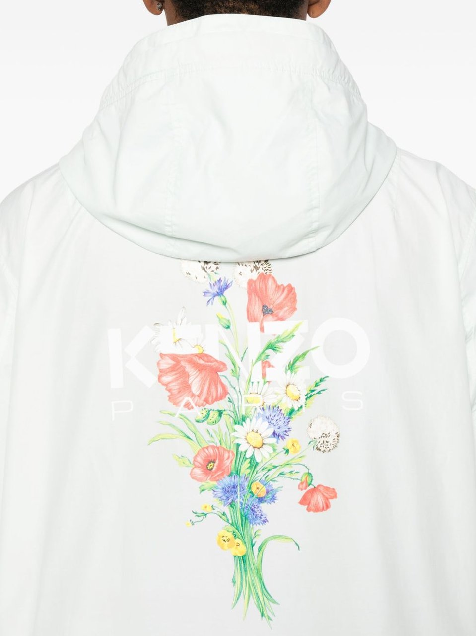 Kenzo Hooded Casual Jacket with Floral Accents Wit