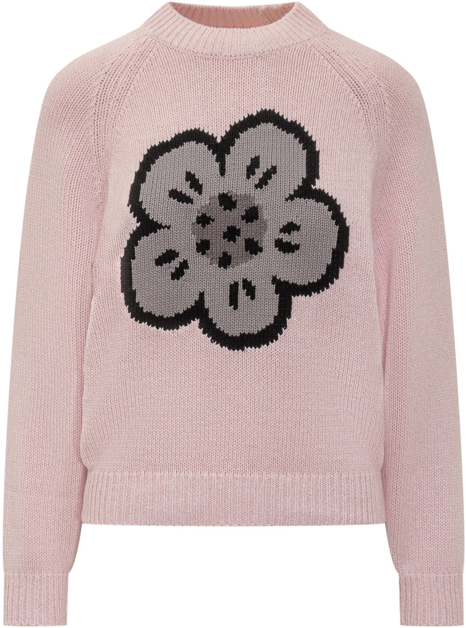 Kenzo Kenzo Maglione Rosa con Fiore Jacquard Roze