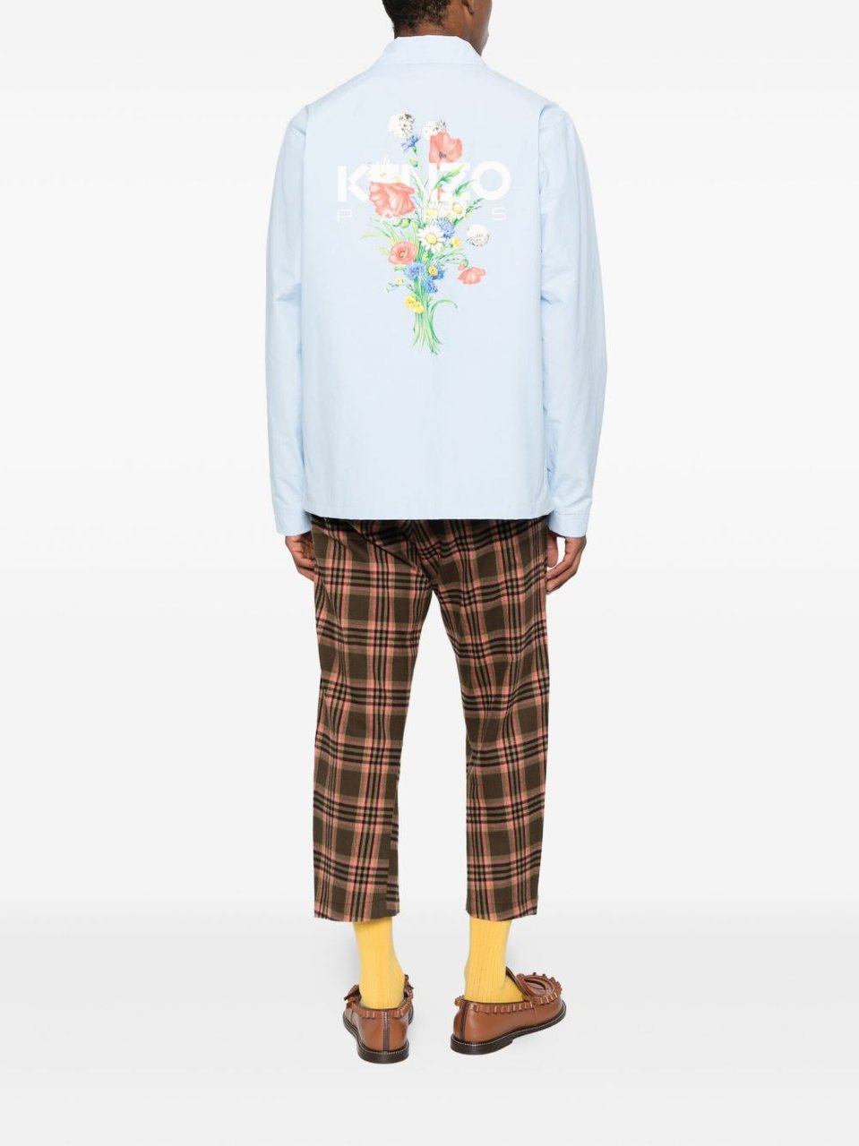 Kenzo Light Blue Floral Print Jacket Wit