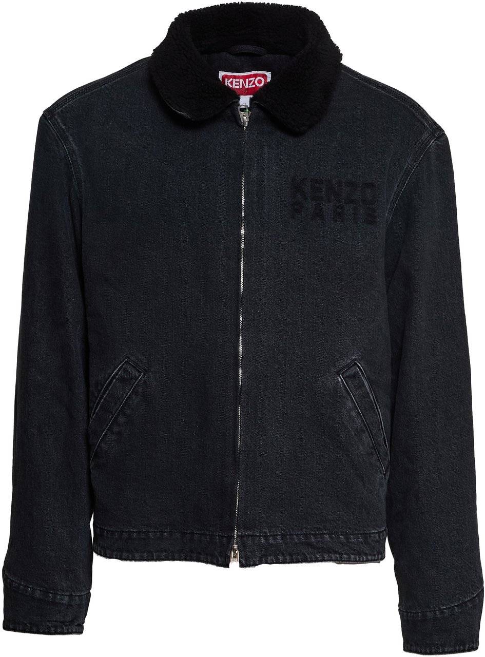 Kenzo Giubbotto Denim Kenzo Happy Tiger Utility Fleece Grijs