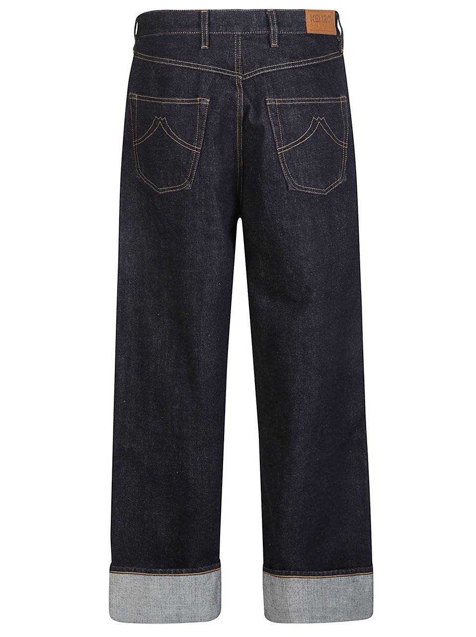 Kenzo Turn Up Wide Fit Jeans Blue Blauw
