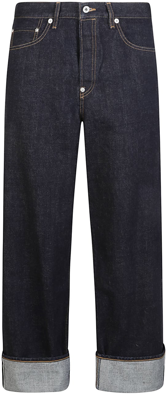 Kenzo Turn Up Wide Fit Jeans Blue Blauw