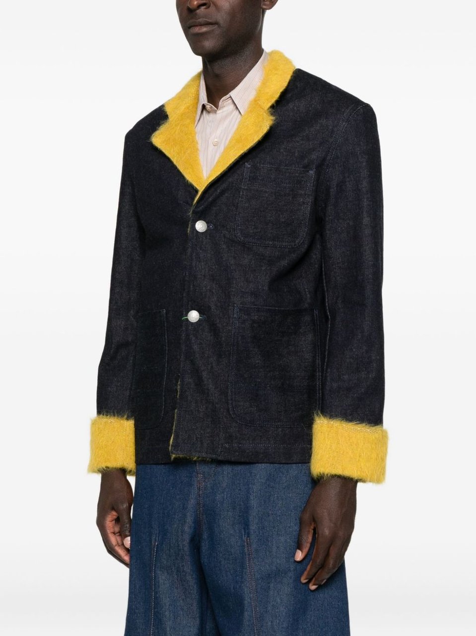 Kenzo Dark Blue Denim Jacket Zwart