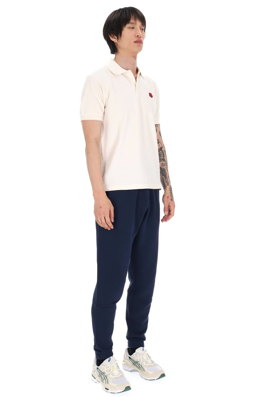 Kenzo Slim Boke Flower Cotton Piquet Polo Shirt Neutraal