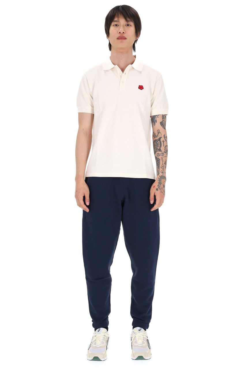 Kenzo Slim Boke Flower Cotton Piquet Polo Shirt Neutraal