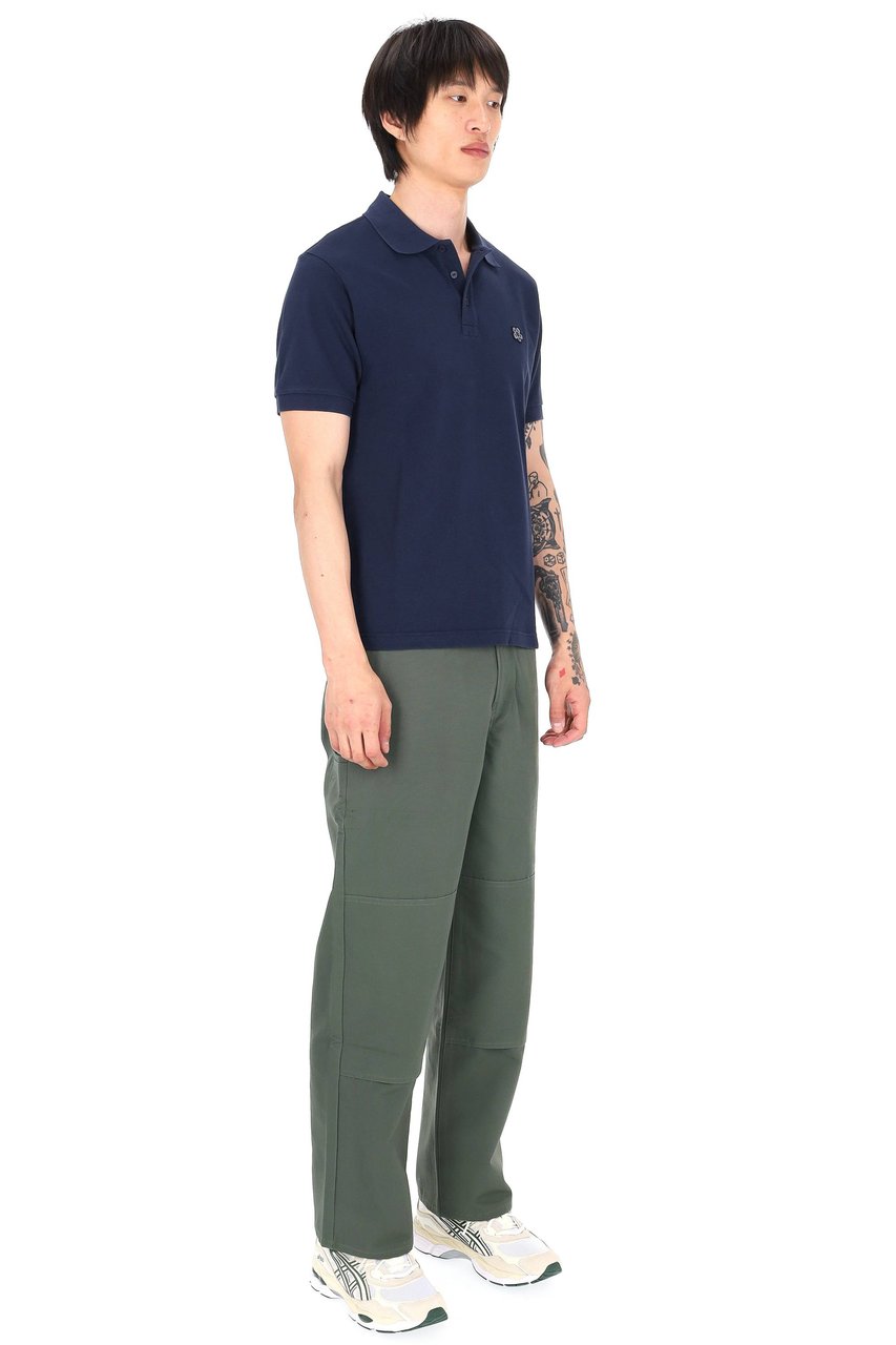 Kenzo Slim Boke Flower Cotton Piquet Polo Shirt Zwart