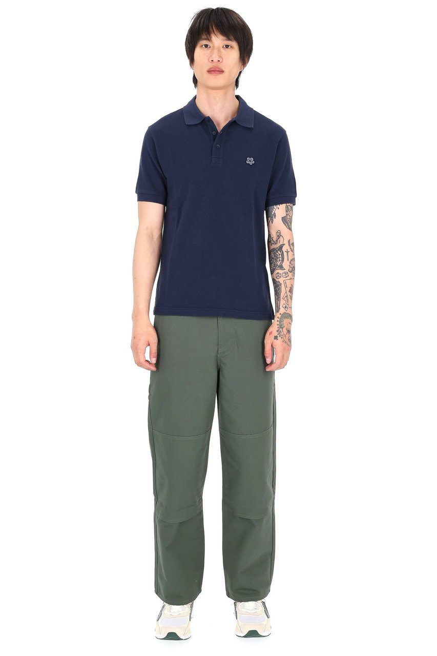 Kenzo Slim Boke Flower Cotton Piquet Polo Shirt Zwart