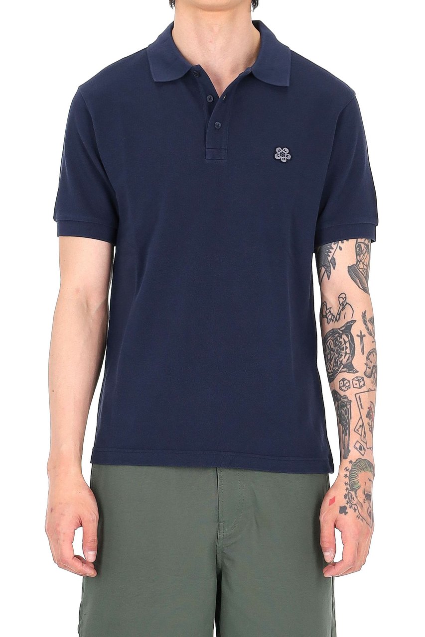Kenzo Slim Boke Flower Cotton Piquet Polo Shirt Zwart