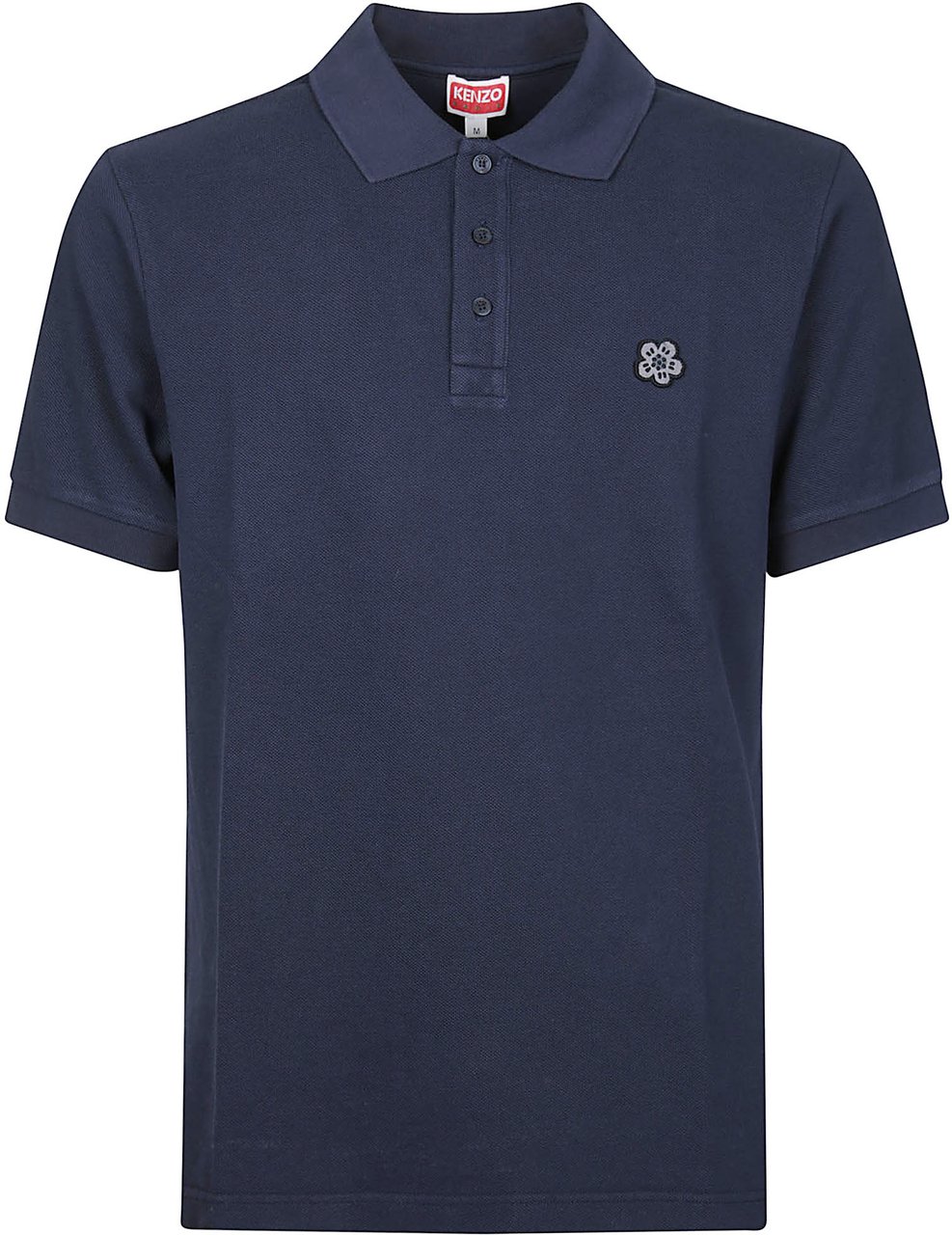 Kenzo Gots Boke Flower Embroidered Short Sleeve Slim Polo Shirt Blue Blauw