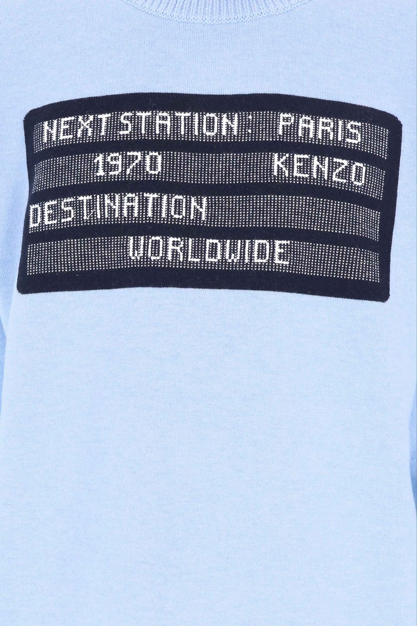 Kenzo City Jumper Wool Blend Crewneck Sweater Blauw