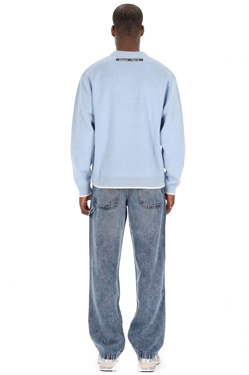 Kenzo City Jumper Wool Blend Crewneck Sweater Blauw
