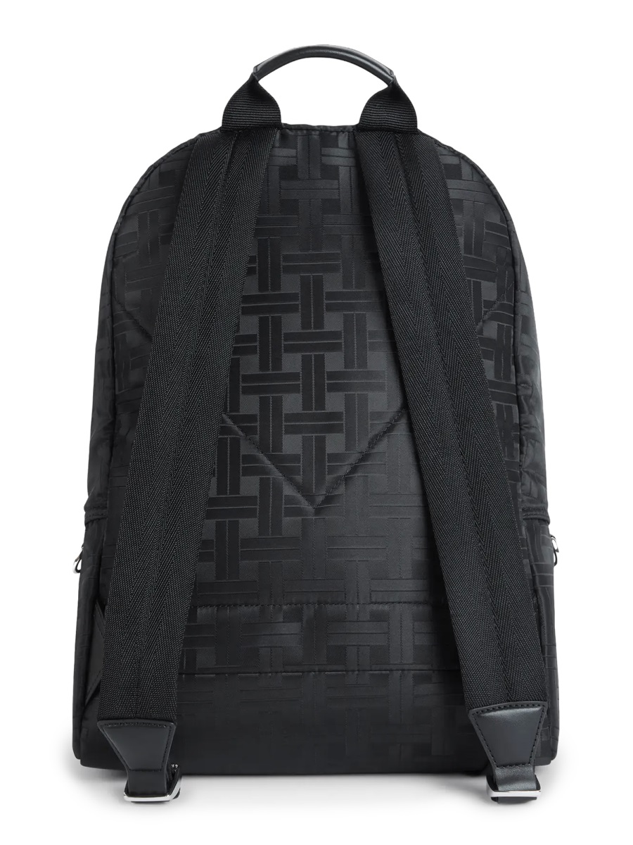 Kenzo Neutrals Walls Woven Pattern Polyester Backpack Zwart