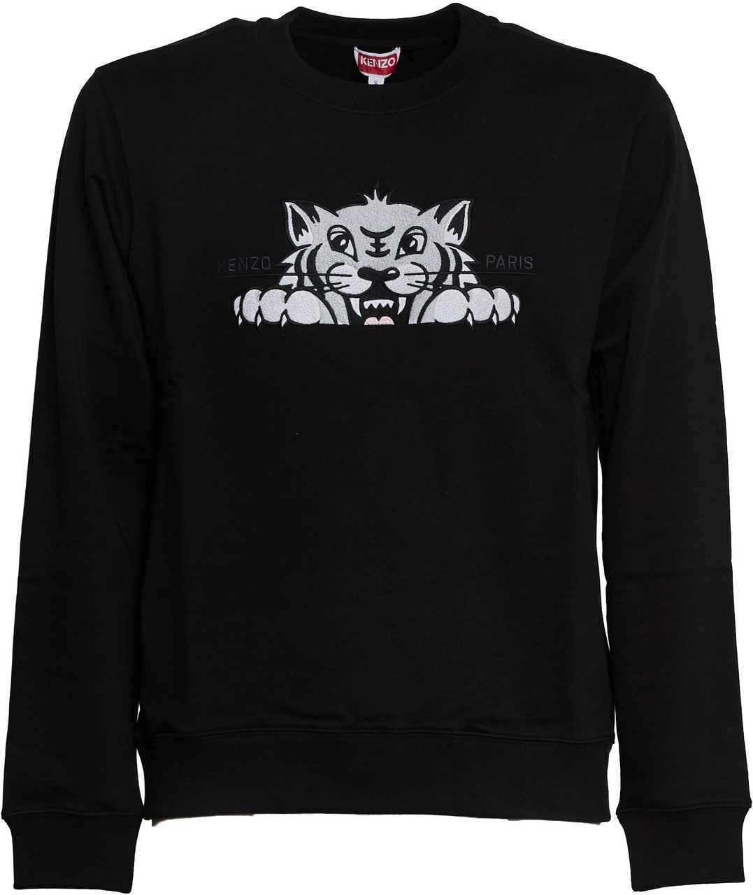 Kenzo Felpa Ricamata Kenzo Happy Tiger Di Cotone Zwart
