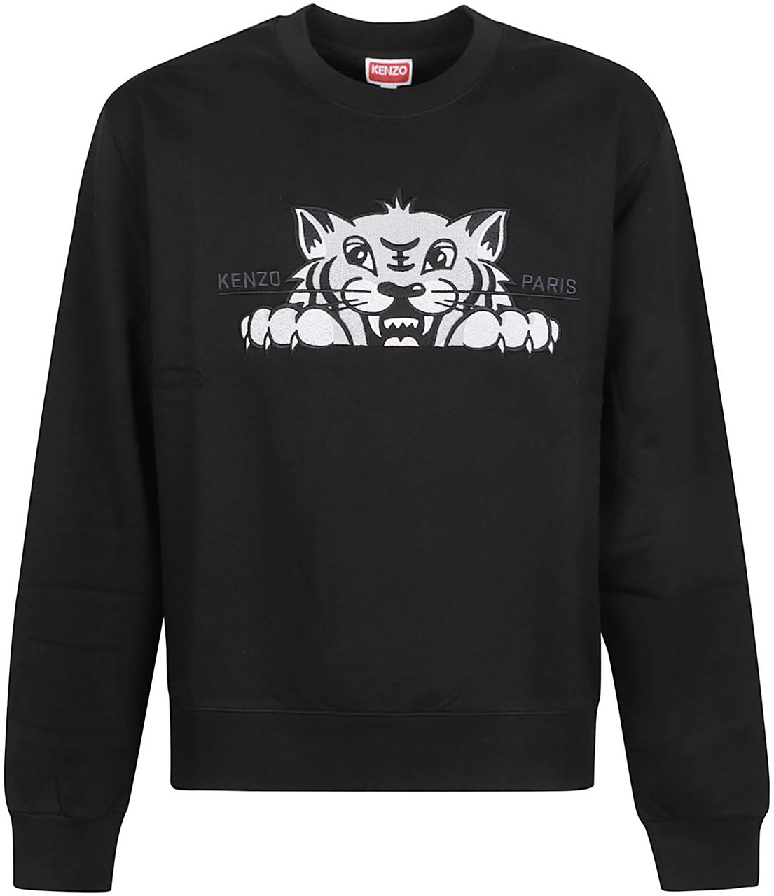 Kenzo Kenzo Happy Tiger Embroidered Classic Sweatshirt Black Zwart