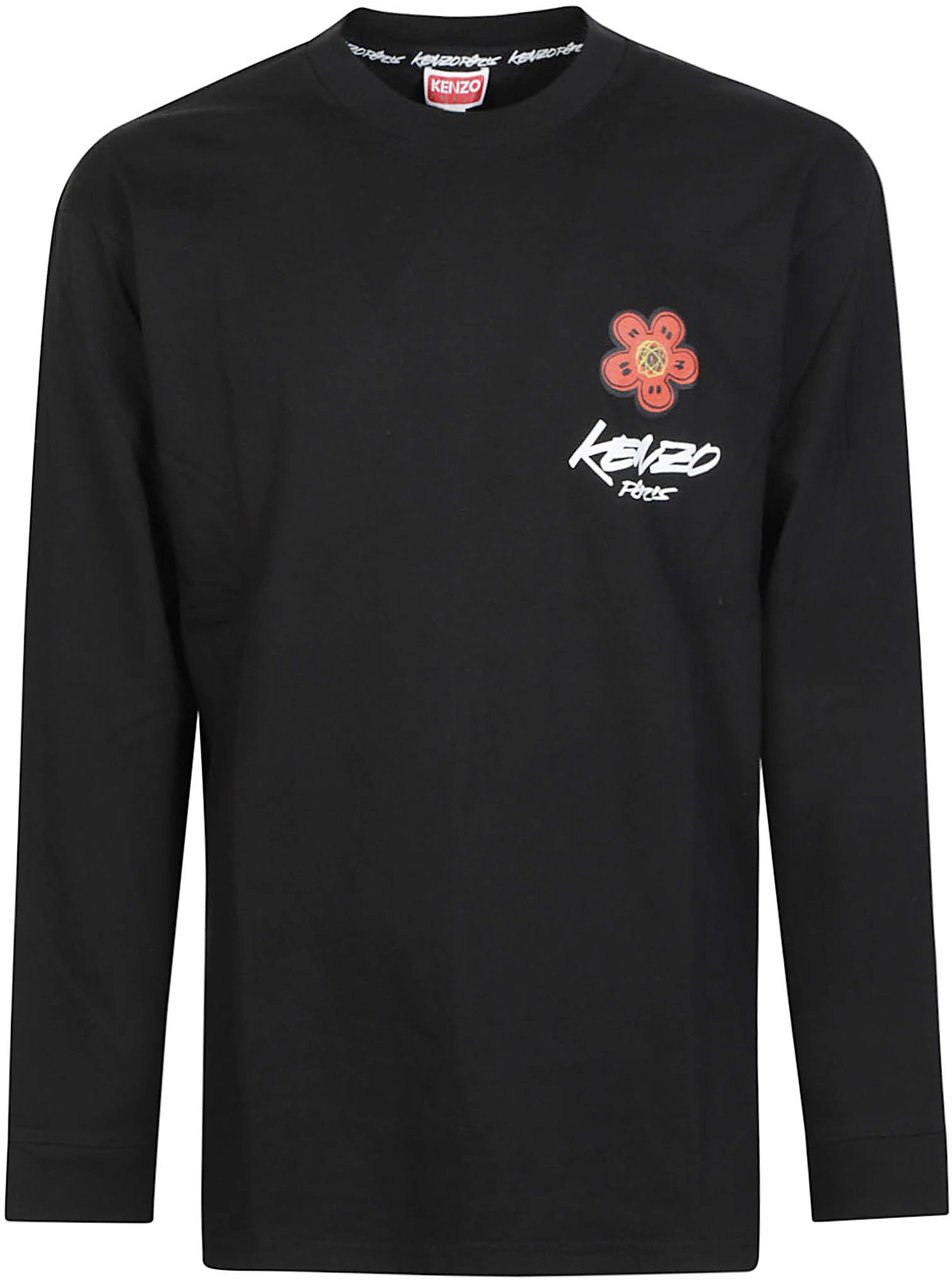 Kenzo Kenzo Futura Relax Long Sleeve T-shirt Black Zwart