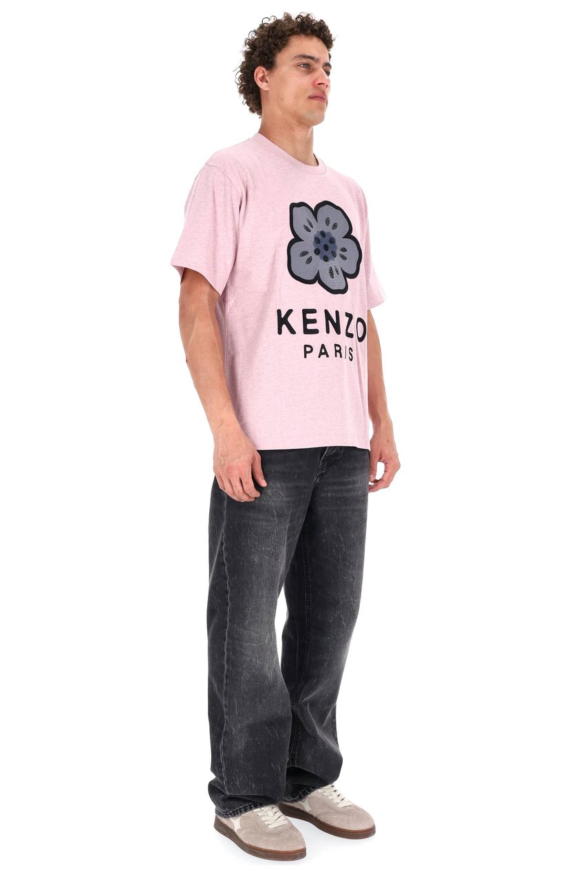 Kenzo Boke Flower Embroidered Cotton T-Shirt Paars